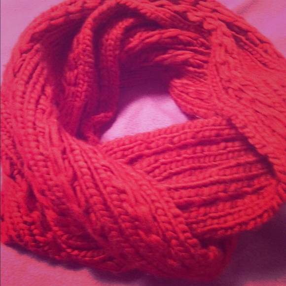 RED Knit Infinity Scarf
