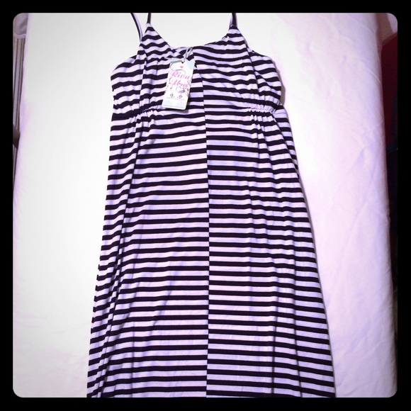 Black and white striped maxi dress - Picture 1 of 2