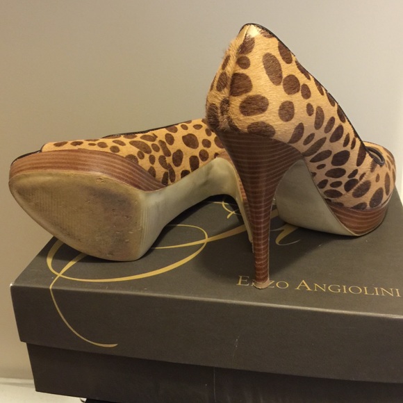 Calf hair peep toe - Picture 3 of 4