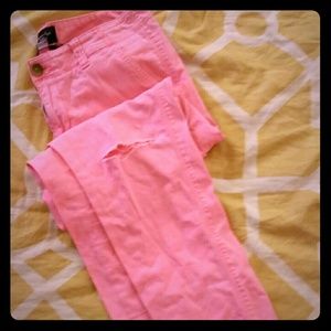 AE Hot Pink distressed ankle pants. Super cute!