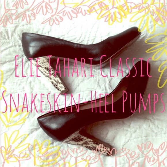 Pristine Elie Tahari snakeskin heel pumps 🎀