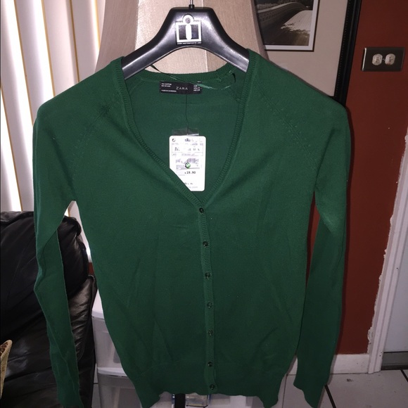 Emerald green Zara sweater.