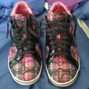 Coach mid top tennis shoes worn once