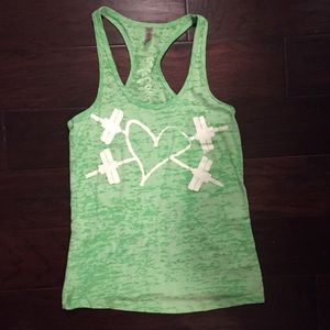Neon green Wodlove tank