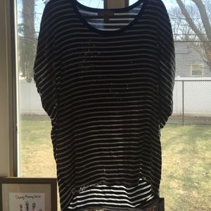 Michael kors black and white sequined tunic.