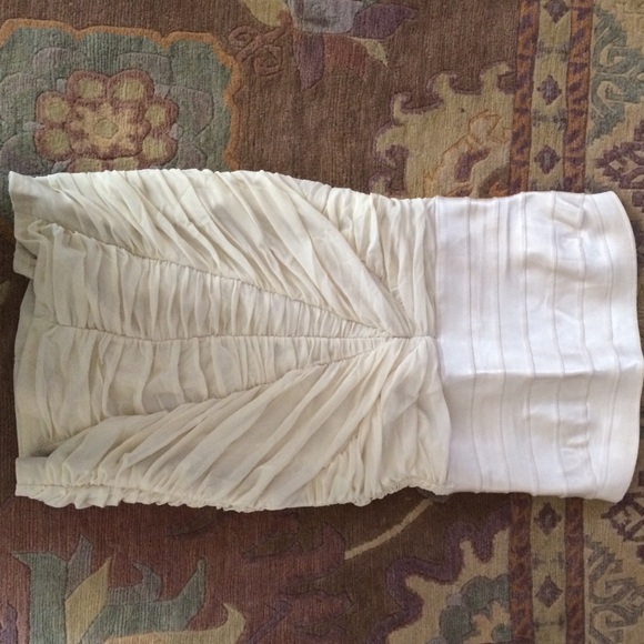 Bebe cocktail dress in cream.