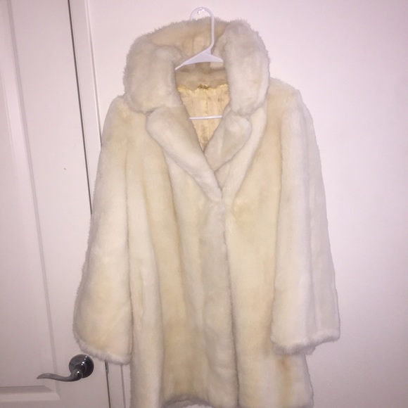 White fur coat