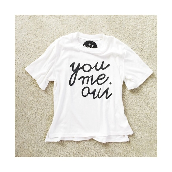 White graphic tee