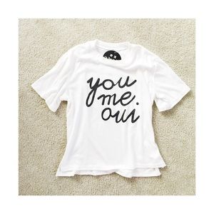 White graphic tee