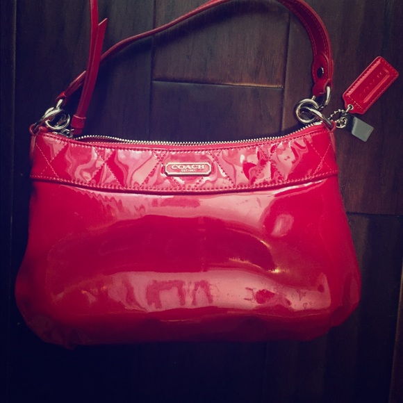 Coach red patent leather purse