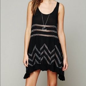 free people black trapeze slip