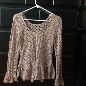 NUDE Mesh Ruffles Shirt, Size M