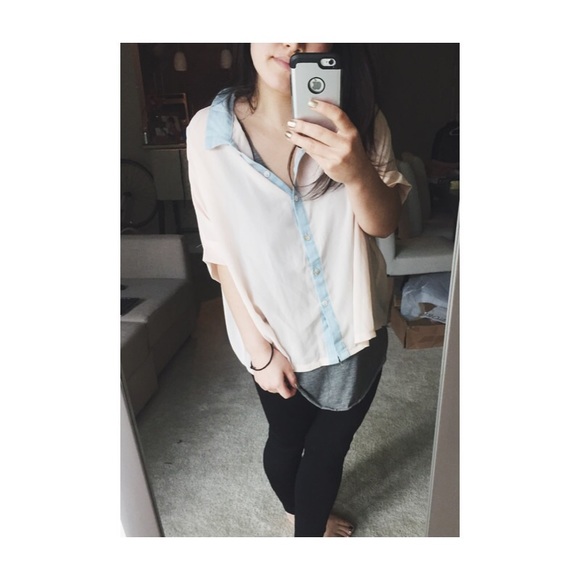 Short sleeve pastel button up - Picture 2 of 3