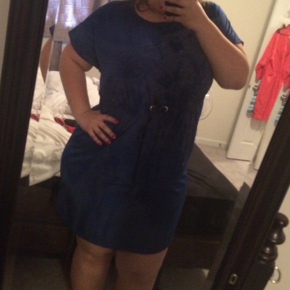Royal blue T-shirt shaped dress