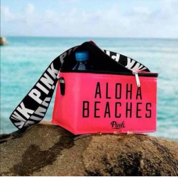 NWT Victoria Secret Aloha Beaches Pink Mini Cooler