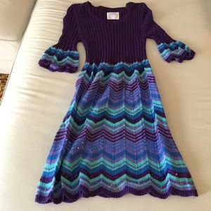 Girls colorful dress with 3/4 sleeves