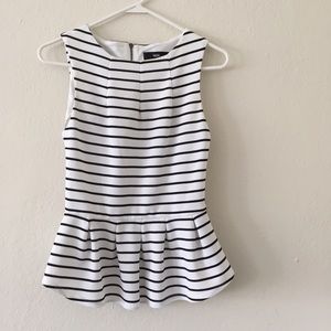 black and white stripe peplum top