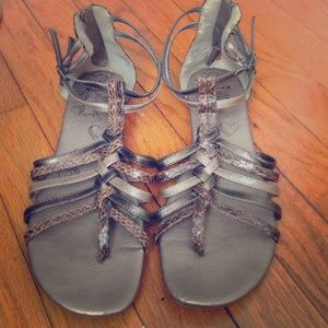 JellyPop Gladiator Knot Sandals Brown, Women Size9