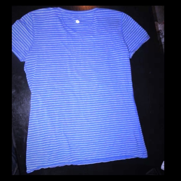 Lululemon Every Yogi Tee Blue with Grey Stripes