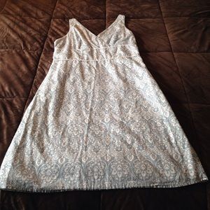 Side zipper blue and white sun dress