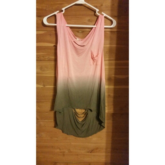 Ombre pink and gray tank top