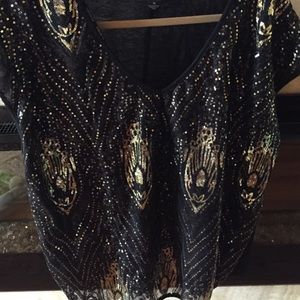 Sequin short sleeve top