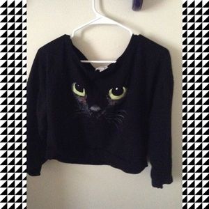 Cropped cat sweater