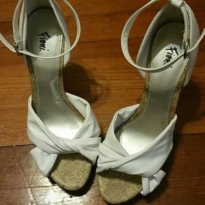 Fioni white sandal heels