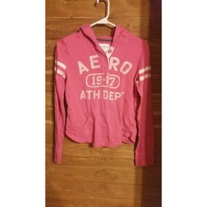 Pink aeropostale long sleeve and hooded shirt