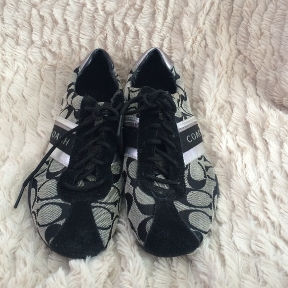 Black and grey coach sneakers
