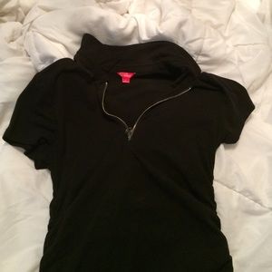 Black with silver zipper chain