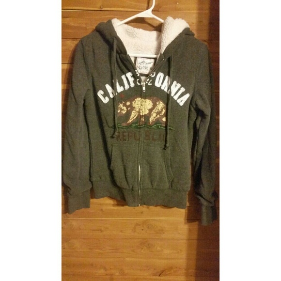 Fuzzy zip up jacket