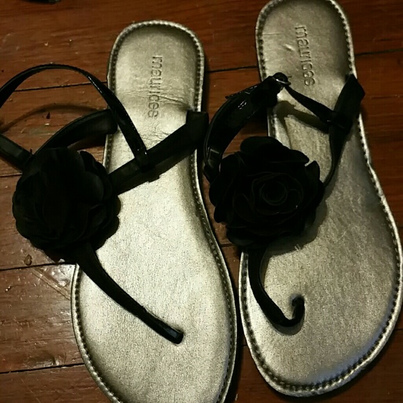 Maurices black and silver sandals