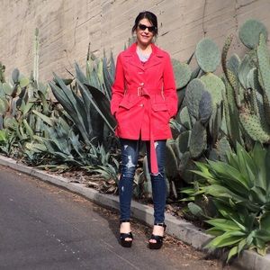 Old Navy Jackets & Coats - OLD NAVY Coral Trench Coat Small Old Navy Jackets & Coats - OLD NAVY Coral Trench Coat Small