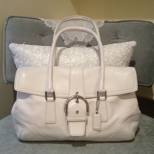 White Leather Coach Purse