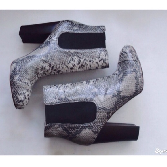 Juicy Couture Shoes - Leather Snake Ankle Boots