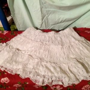 A white lace skirt