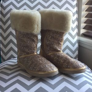 Coach Fur Lined Boots