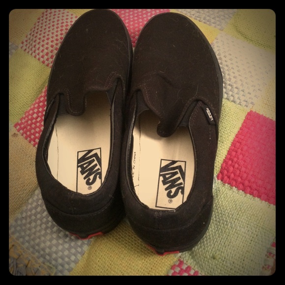 Vans slip ons Black Women's size 9, men 7.5- NBW