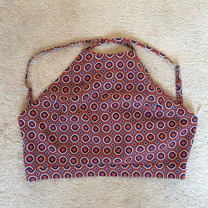 70s Inspired Red and Blue Crop Top