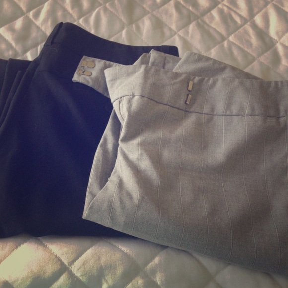 NY&Co dress pants; black and light grey 6 petite