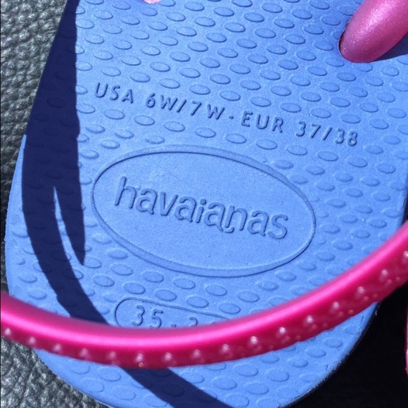 NWT Havaianas Freedom Sandals Blue/Pink - Picture 2 of 4