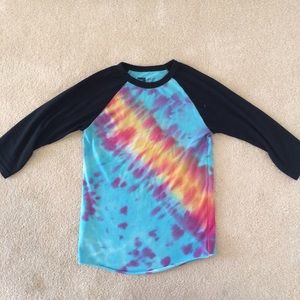 Tie Dye Baseball Long Sleeve Tee