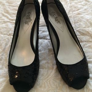 Guess black sequined pumps size 9-1/2 woman's