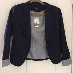 BUNDLE!! Navy Blazer, Lace Crop, White&Navy Crop