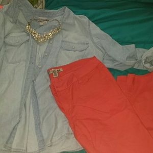 Bright Coral Skinny Jeans