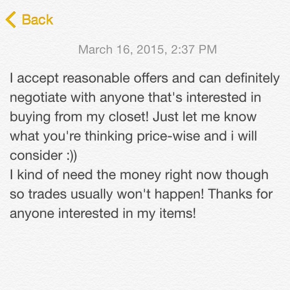 Make Offers :)
