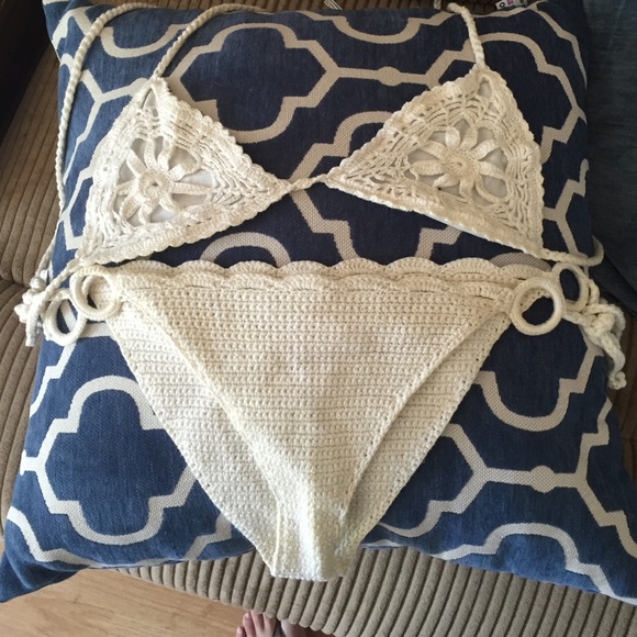 Boho coachella crochet bikini