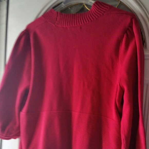 JM Collection Raspberry Red Womens Sz 2X Sweater - Picture 2 of 4