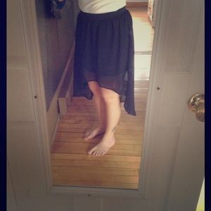 Black high low sheer skirt